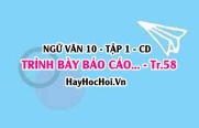 Soạn bài Trình bày báo cáo kết quả nghiên cứu về một vấn đề trang 58 lớp 10 Cánh Diều tập 1